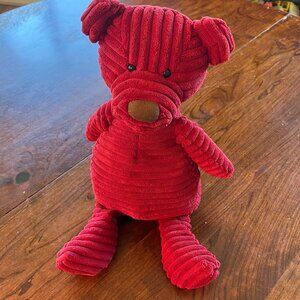 Jellycat Red Corduroy Plush‎ Bear 12" Soft Toy For Kids & Collectors